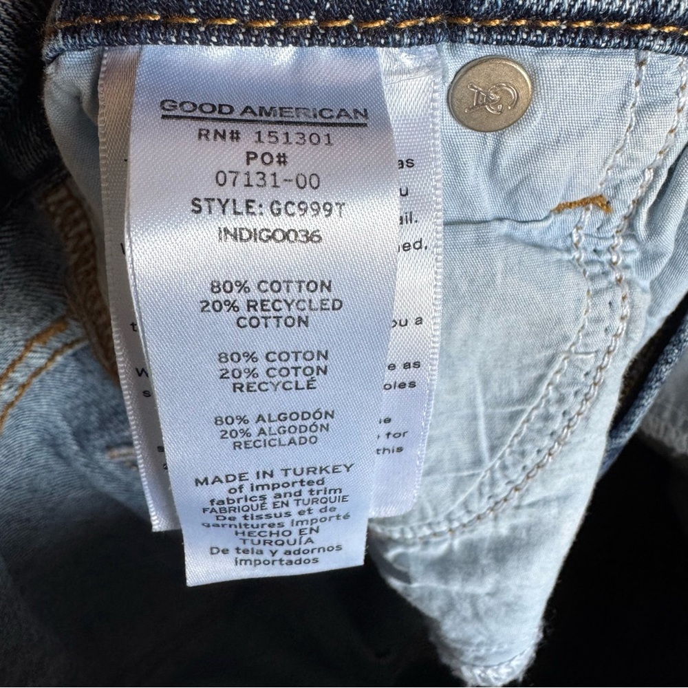 GOOD AMERICAN GOOD CLASSIC JEANS INDIGO SIZE 4 - Picture 7 of 10